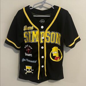 The Simpsons Bart Simpson Kids Themed Baseball Jersey. Size 6/7